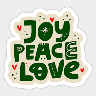 Joy Peace Love - Christmas Gift - Christmas Tshirt Sticker